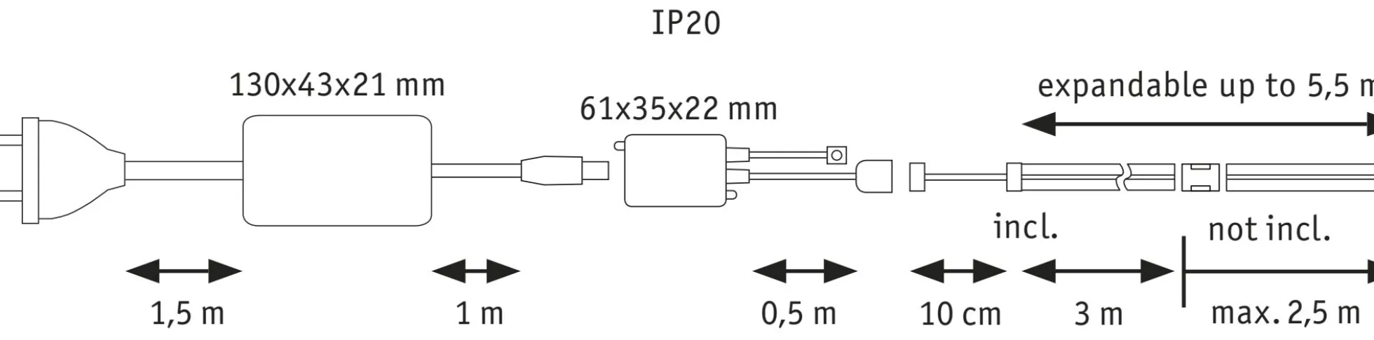 MaxLED 500 LED Strip - Basisset 3m RGBW