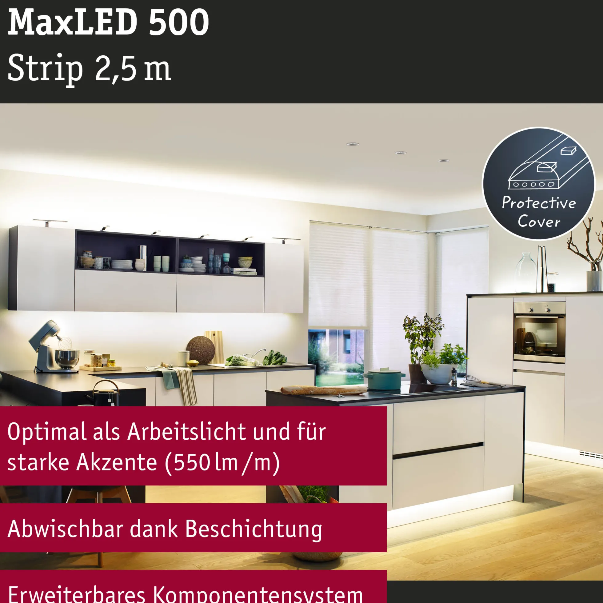 MaxLED 500 LED Strip - Einzelstrip 2,5m Warmweiß