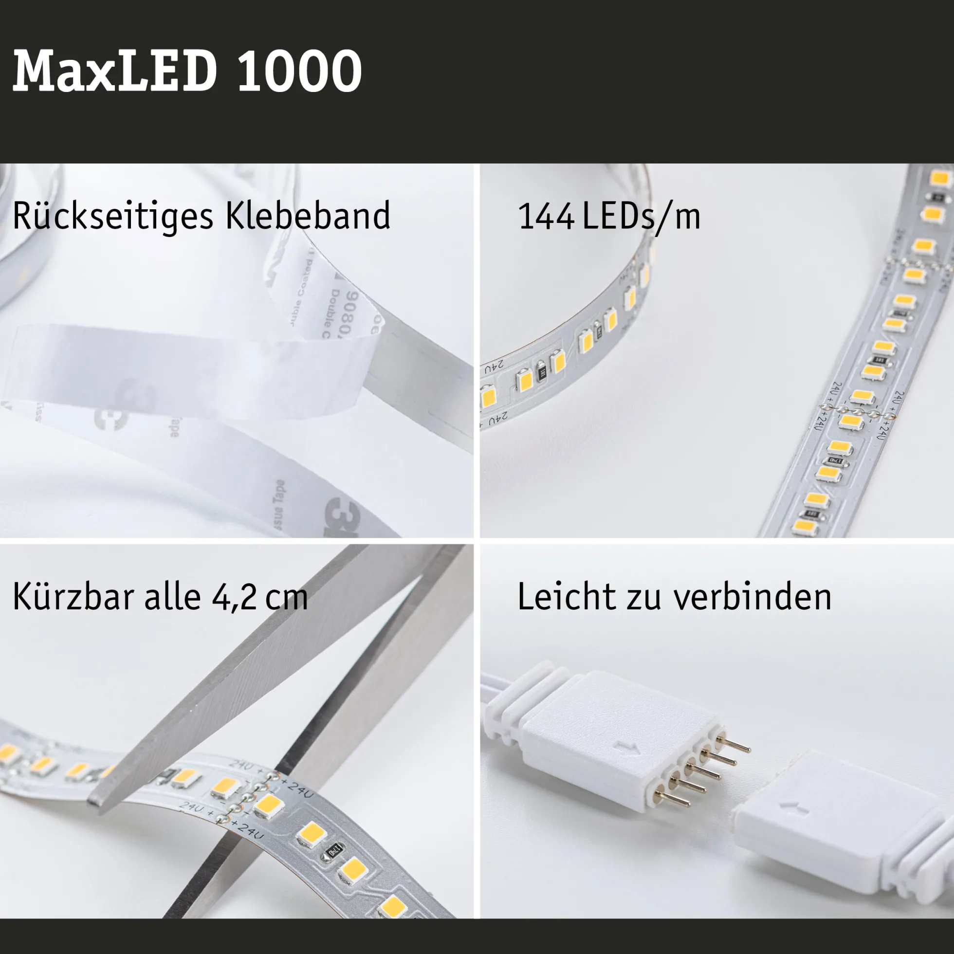 MaxLED 1000 LED Strip - Erweiterung 1m Warmweiß