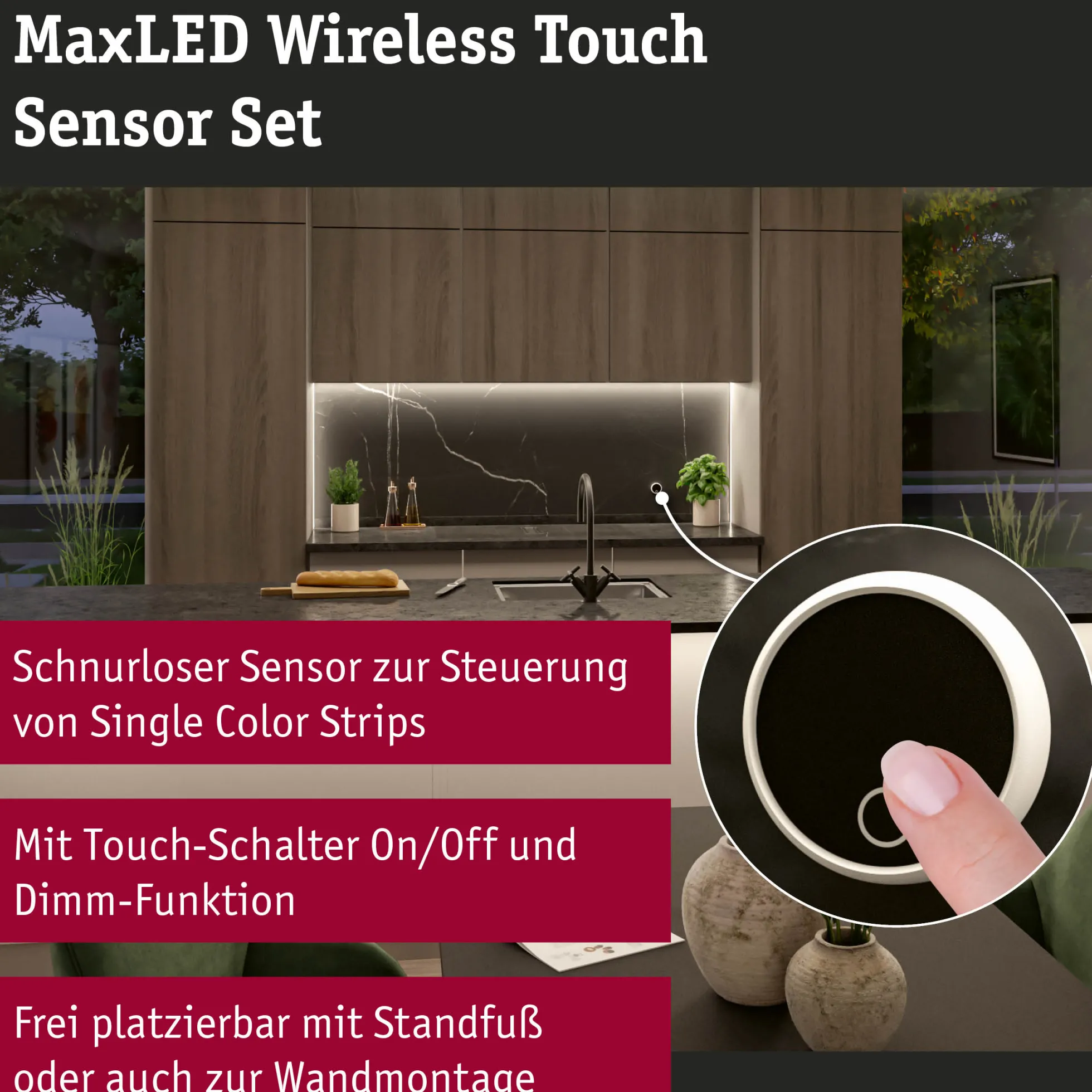 MaxLED Zubehör Steuerung - Basisset Touchschalter