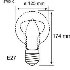 Modern Classic Edition Standard 230V - LED Globe Kopfspiegel E27 G125