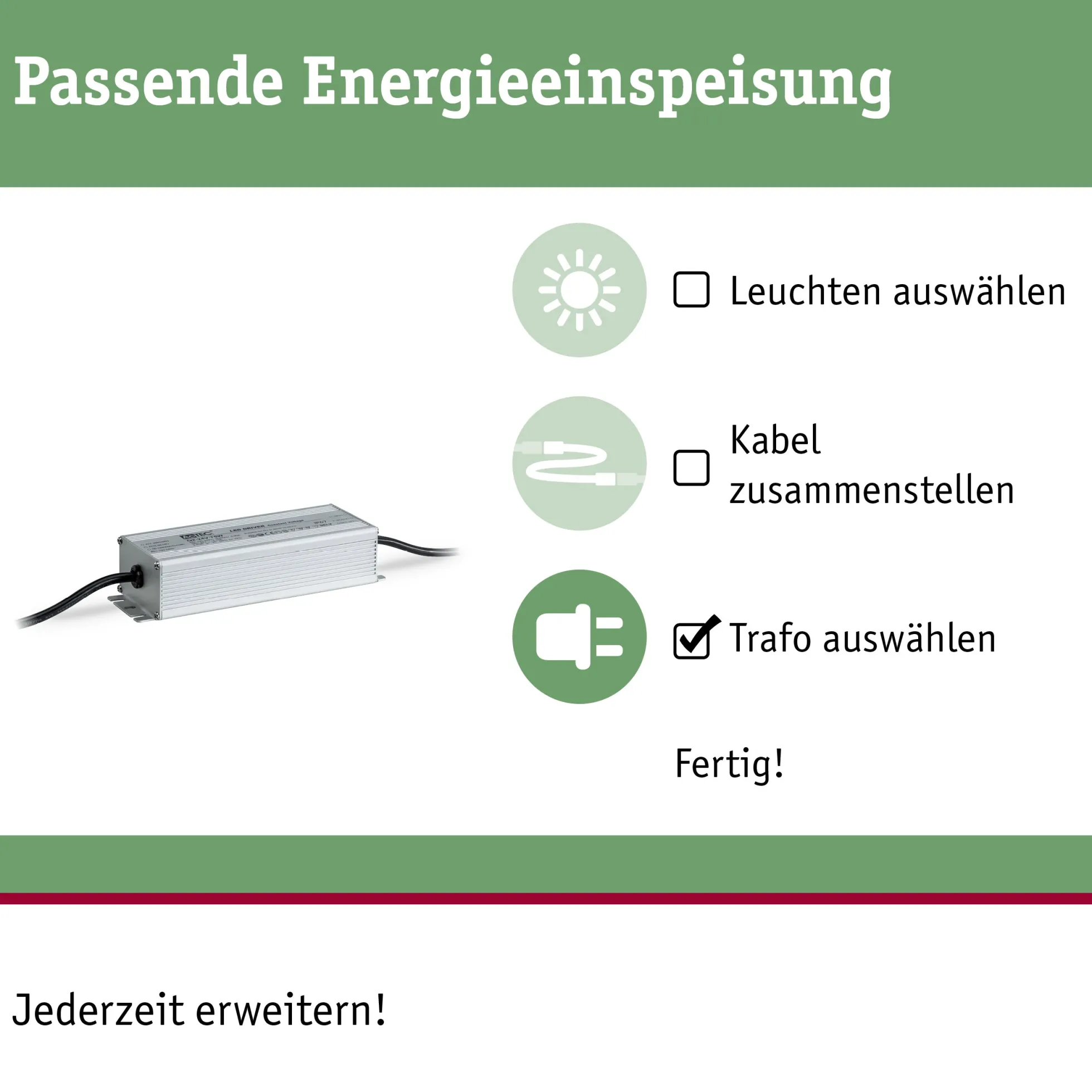 Plug & Shine Einspeisung - 230/24V DC