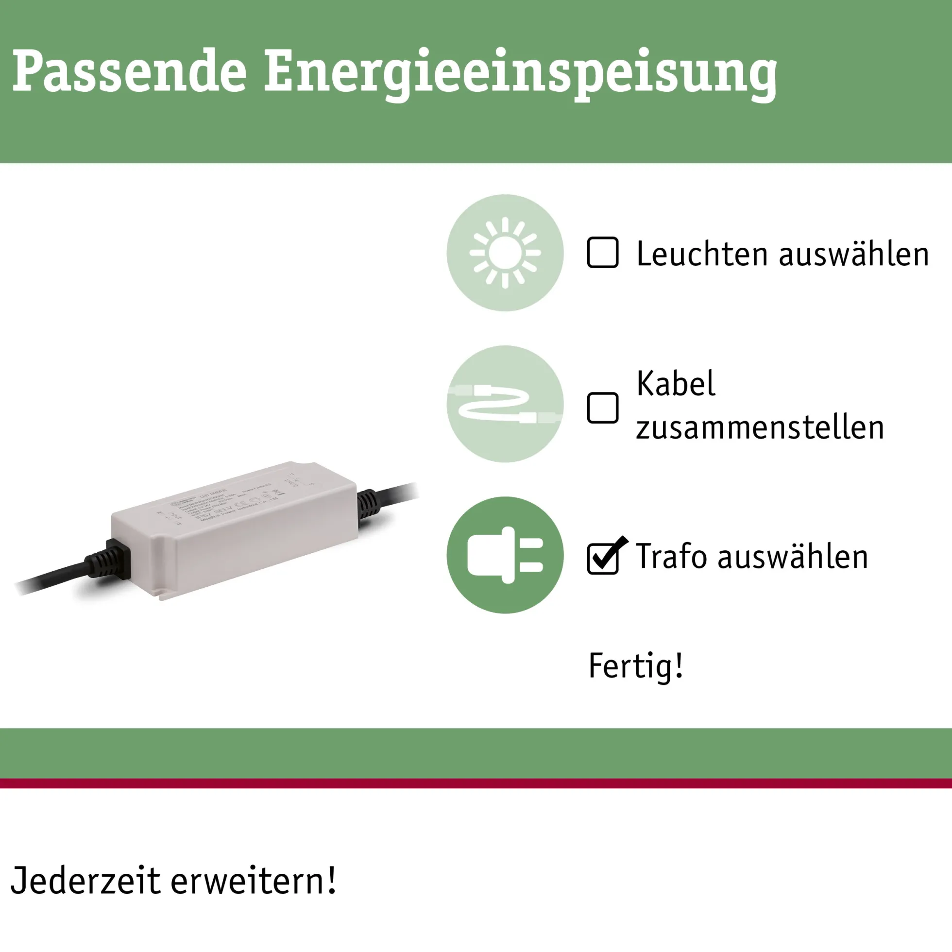 Plug & Shine Einspeisung - 230/24V DC