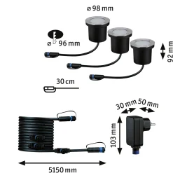Plug & Shine LED Bodeneinbauleuchte - Floor Basisset insektenfreundlich
