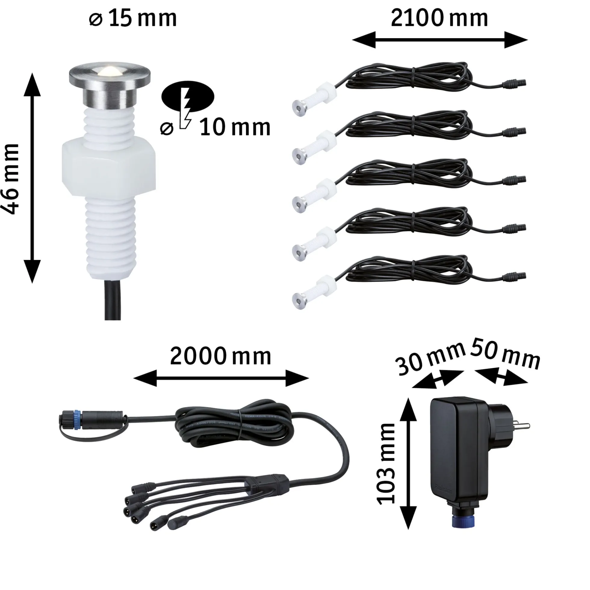 Plug & Shine LED Bodeneinbauleuchte - MicroPen II Basisset