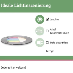 Plug & Shine LED Bodeneinbauleuchte Smart Home Zigbee 3.0 - RGBW Einzelspot