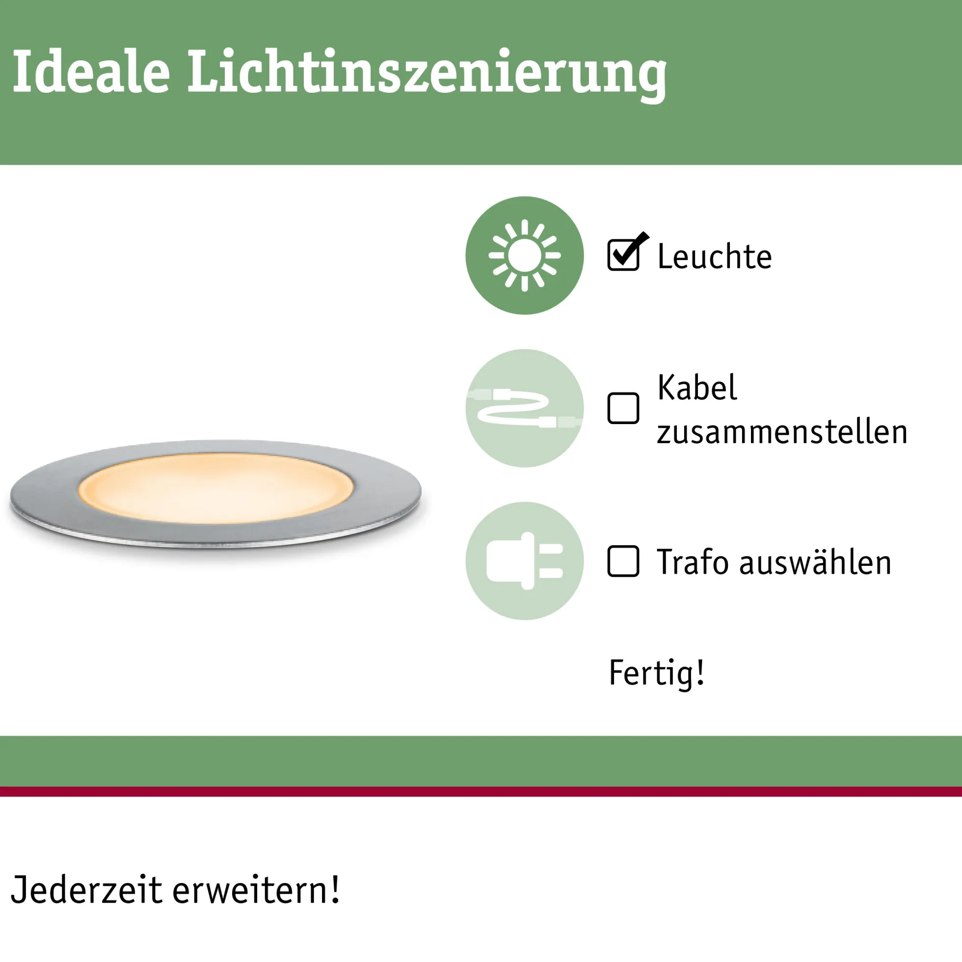 Plug & Shine LED Bodeneinbauleuchte - Floor Einzelleuchte Insektenfreundlich