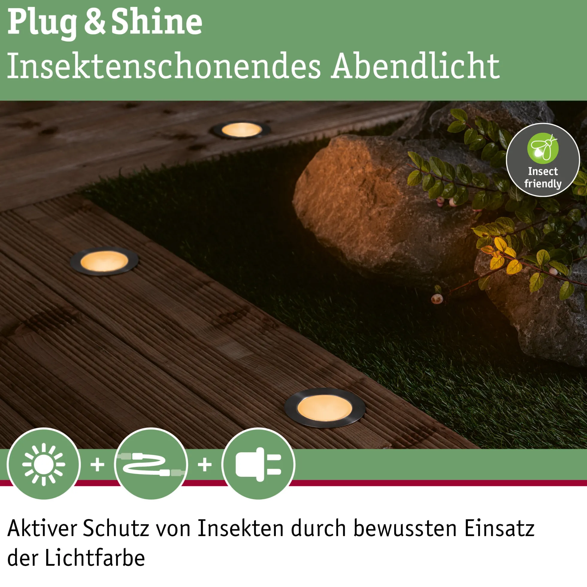 Plug & Shine LED Bodeneinbauleuchte - Floor Einzelleuchte Insektenfreundlich