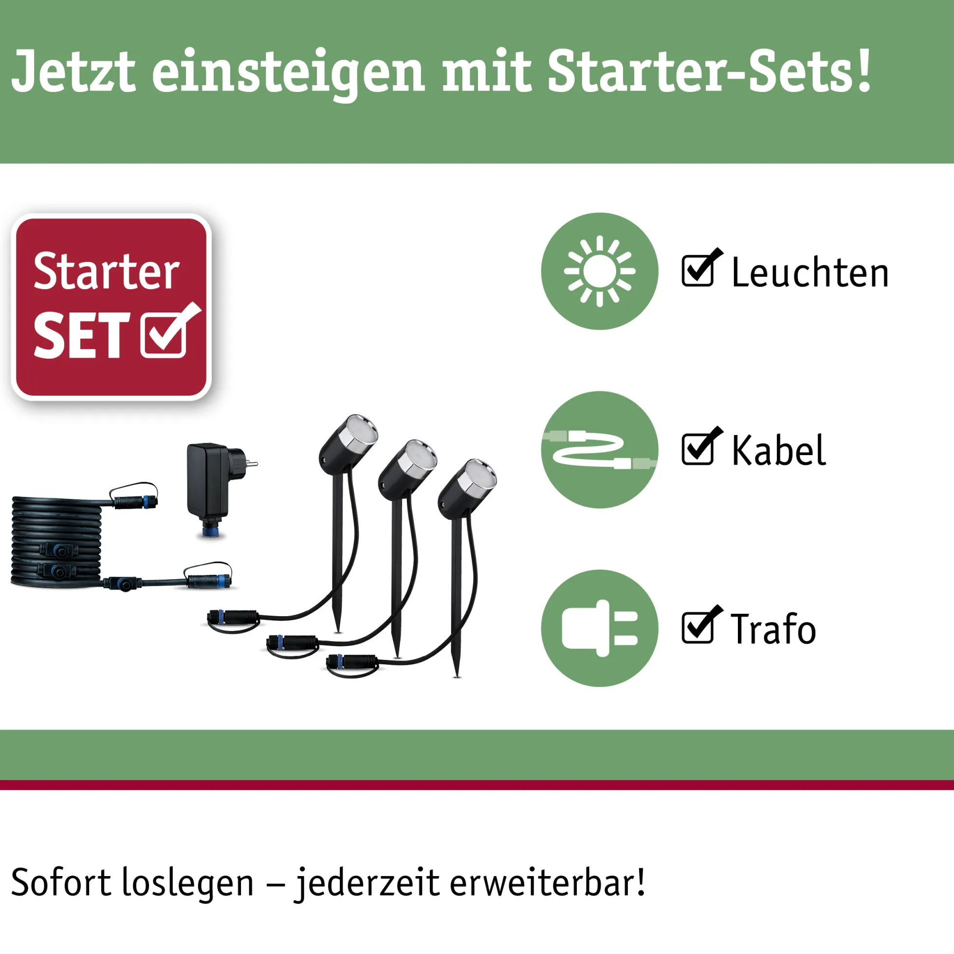 Plug & Shine LED Gartenstrahler Smart Home Zigbee 3.0 - Pike Basisset