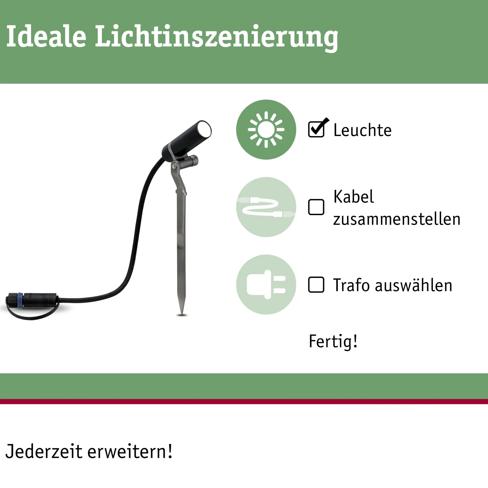 Plug & Shine LED Gartenstrahler - Plantini Erweiterungsset