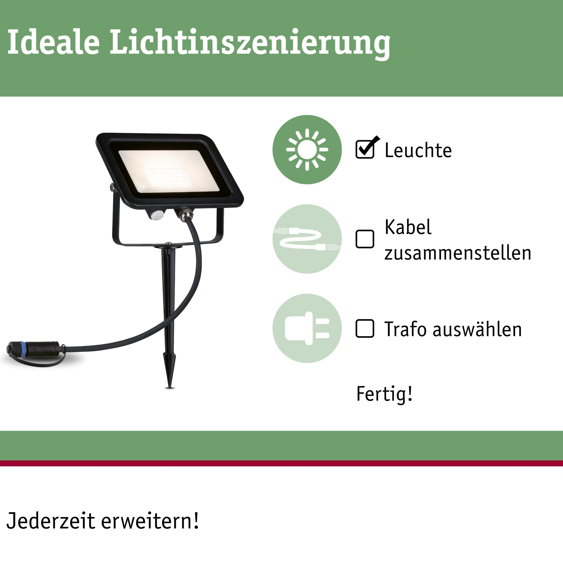 Plug & Shine LED Gartenstrahler - Fluter Einzelspot
