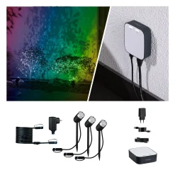 Plug & Shine Preisattraktives Starterset Zigbee 3.0 - Smart Home smik Gateway + LED Gartenstrahler Pike Basisset RGBW+