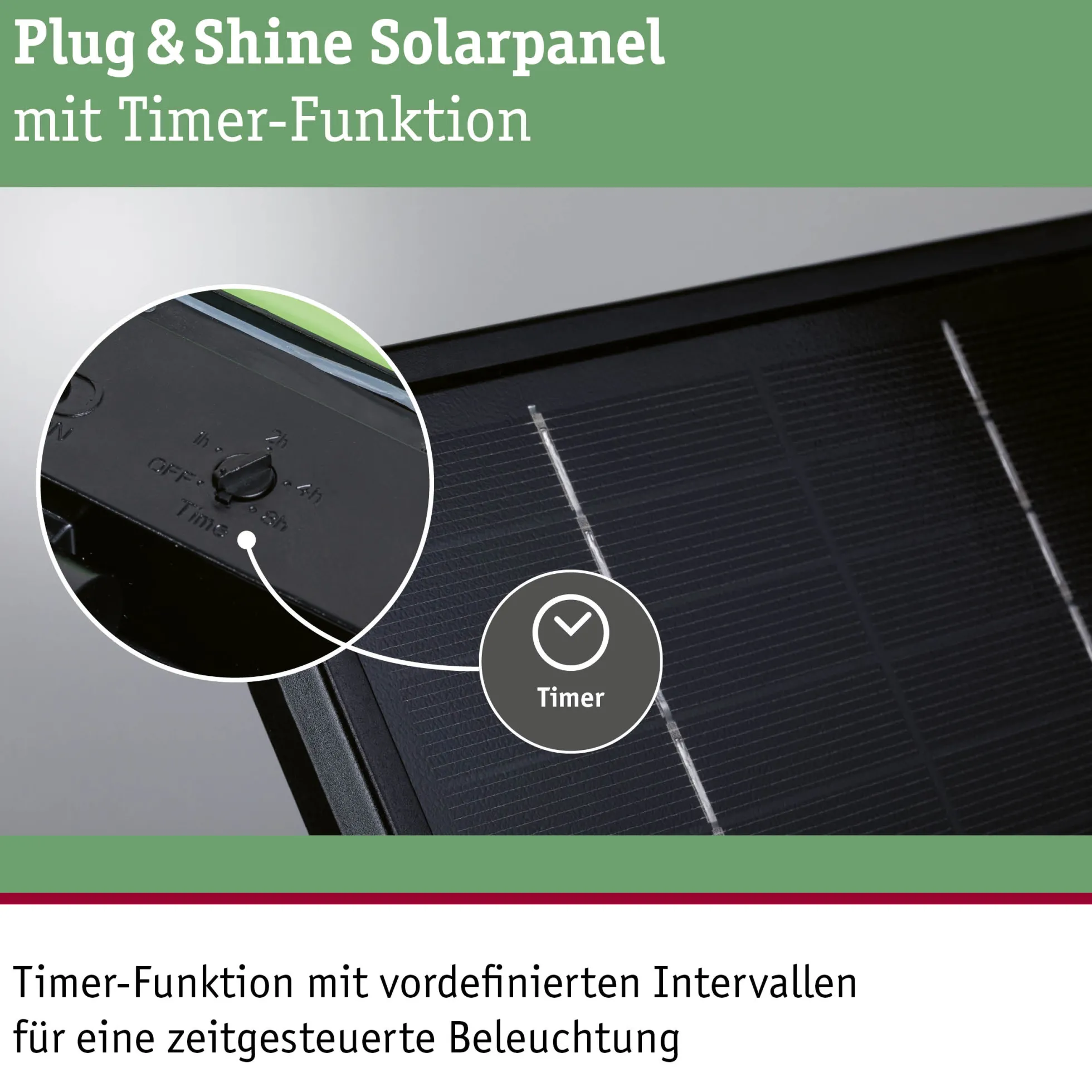Plug & Shine Solarpanel - Plug & Shine Solarpanel IP44 24V max. 21W Anthrazit