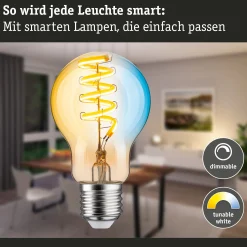 Preisattraktives Starterset Zigbee 3.0 - LED Birne Filament E27 Tunable White + Gateway smik + Schalter