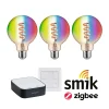 Preisattraktives Starterset Smart Home Zigbee 3.0 - LED Birne Filament G95 RGBW + Gateway + Schalter