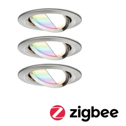 Preisattraktives Starterset Zigbee 3.0 - Smart Home smik Gateway mit Wandtaster + LED Einbauleuchte Nova Plus Coin Basisset schwenkbar RGBW