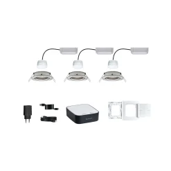 Preisattraktives Starterset Zigbee 3.0 - Smart Home smik Gateway mit Wandtaster + LED Einbauleuchte Nova Plus Coin Basisset schwenkbar RGBW