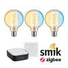 Preisattraktives Starterset Zigbee 3.0 - Smart Home smik Gateway + LED Birne Filament G95 Tunable White + Schalter