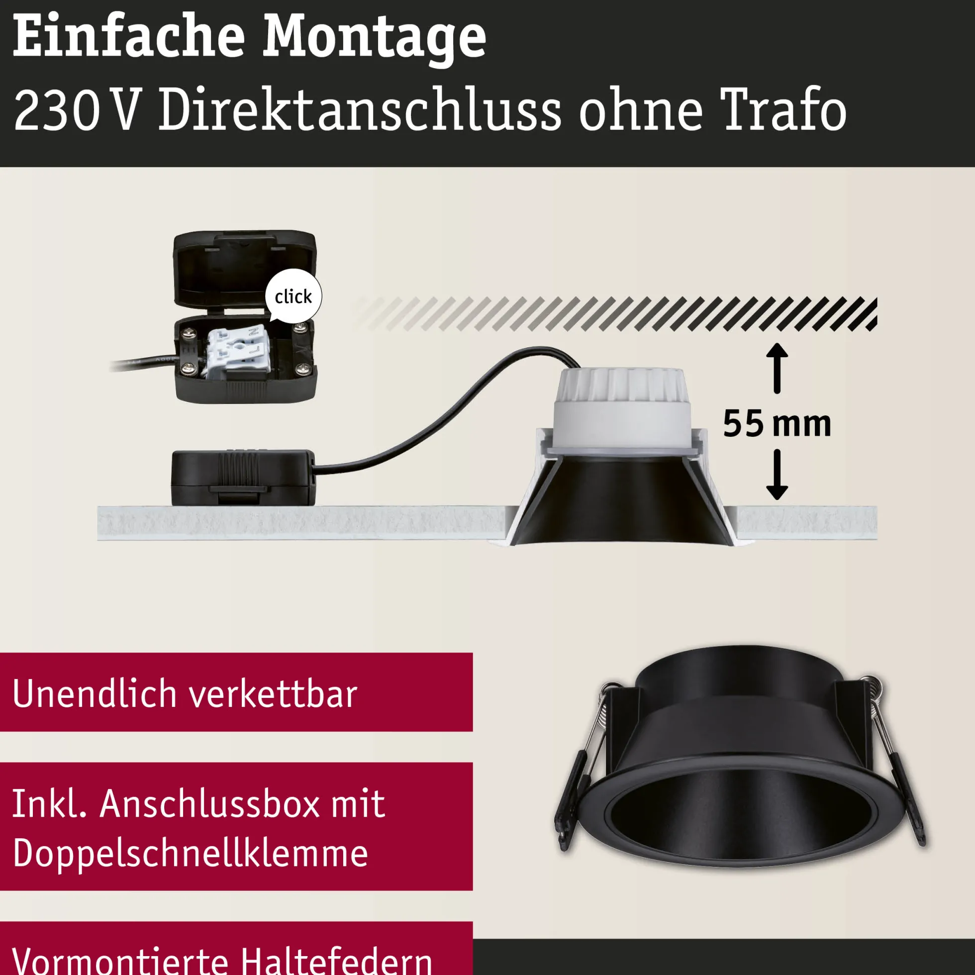Set LED Einbauleuchte - Cole 6er-Set