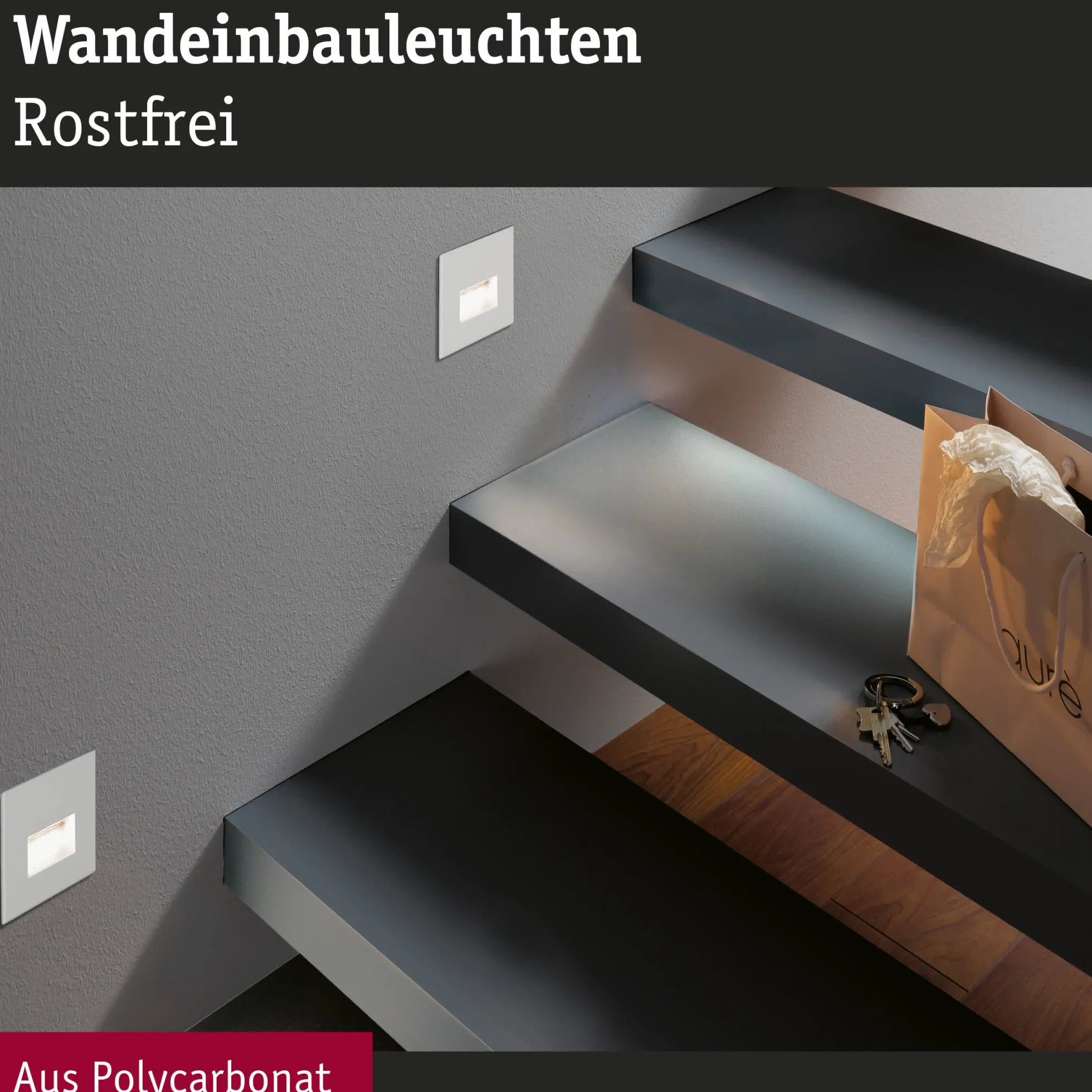 Set LED Wandeinbauleuchte - Edge 3er-Set