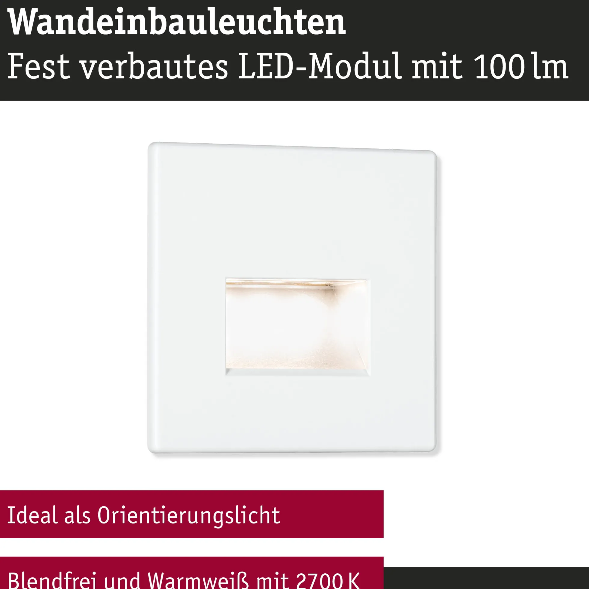 Set LED Wandeinbauleuchte - Edge 3er-Set