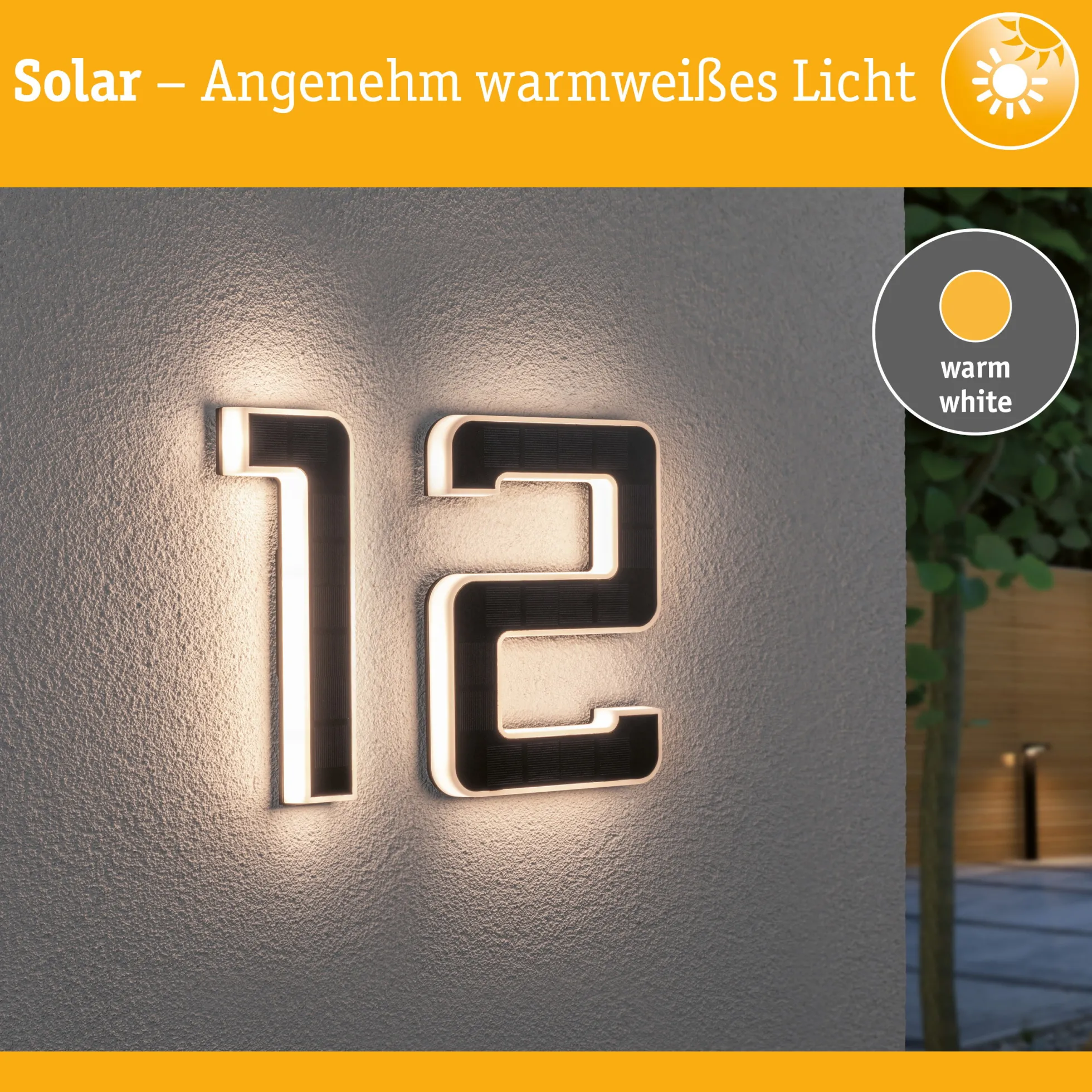 Set Solar LED Hausnummernleuchte - Nummer 12