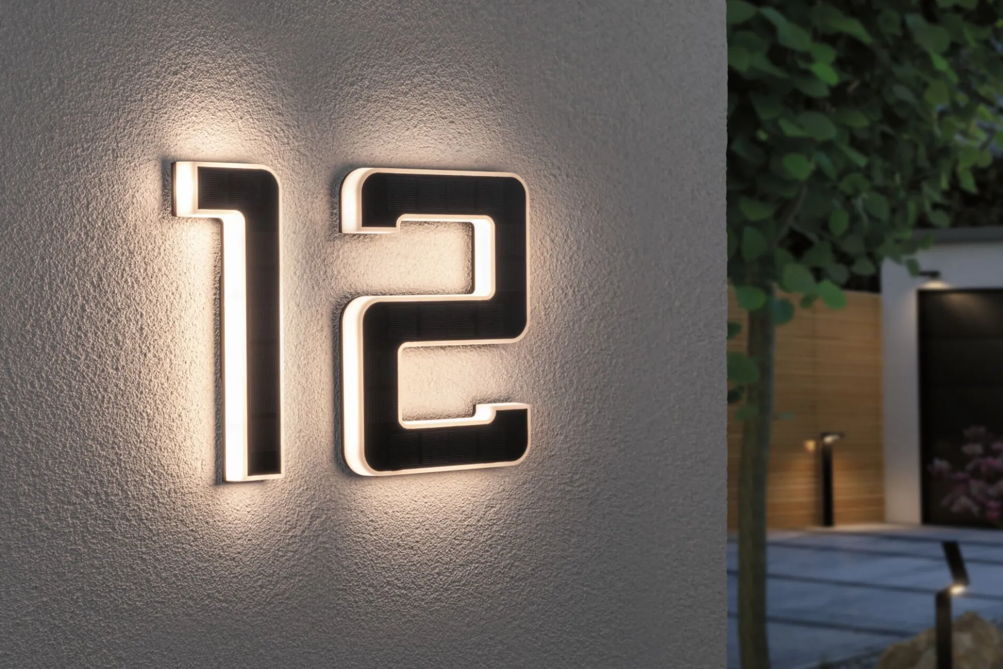 Set Solar LED Hausnummernleuchte - Nummer 12
