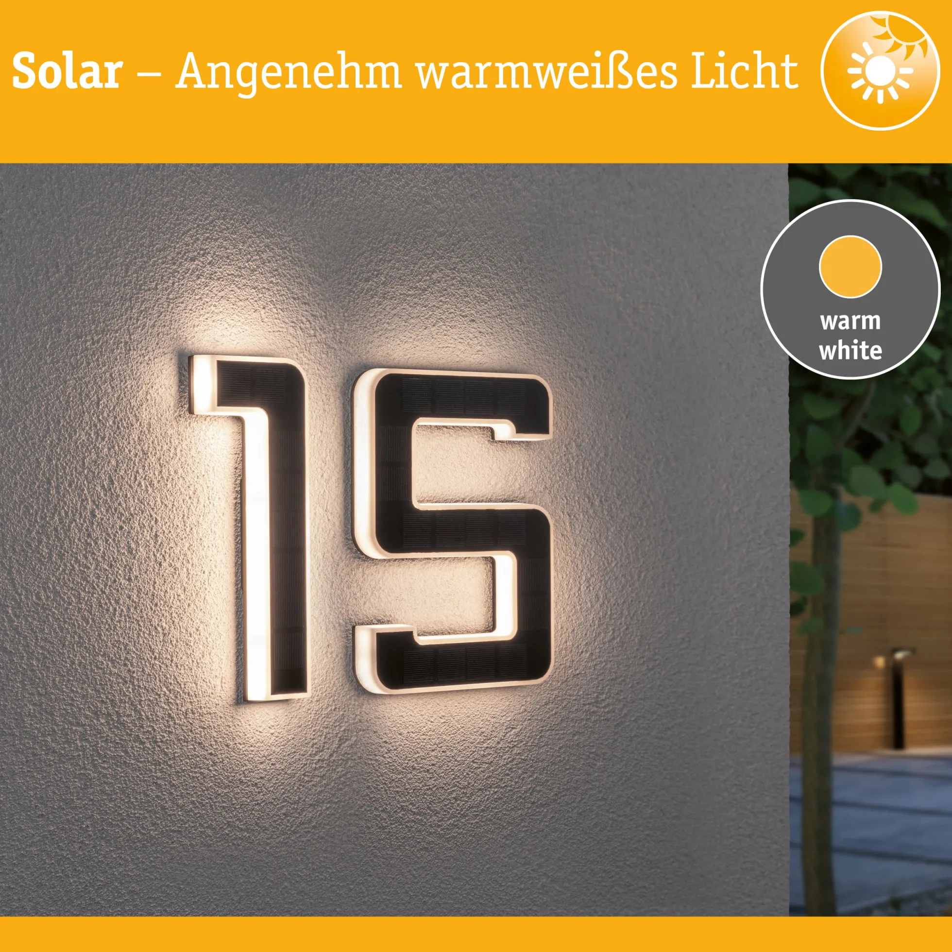 Set Solar LED Hausnummernleuchte - Nummer 15