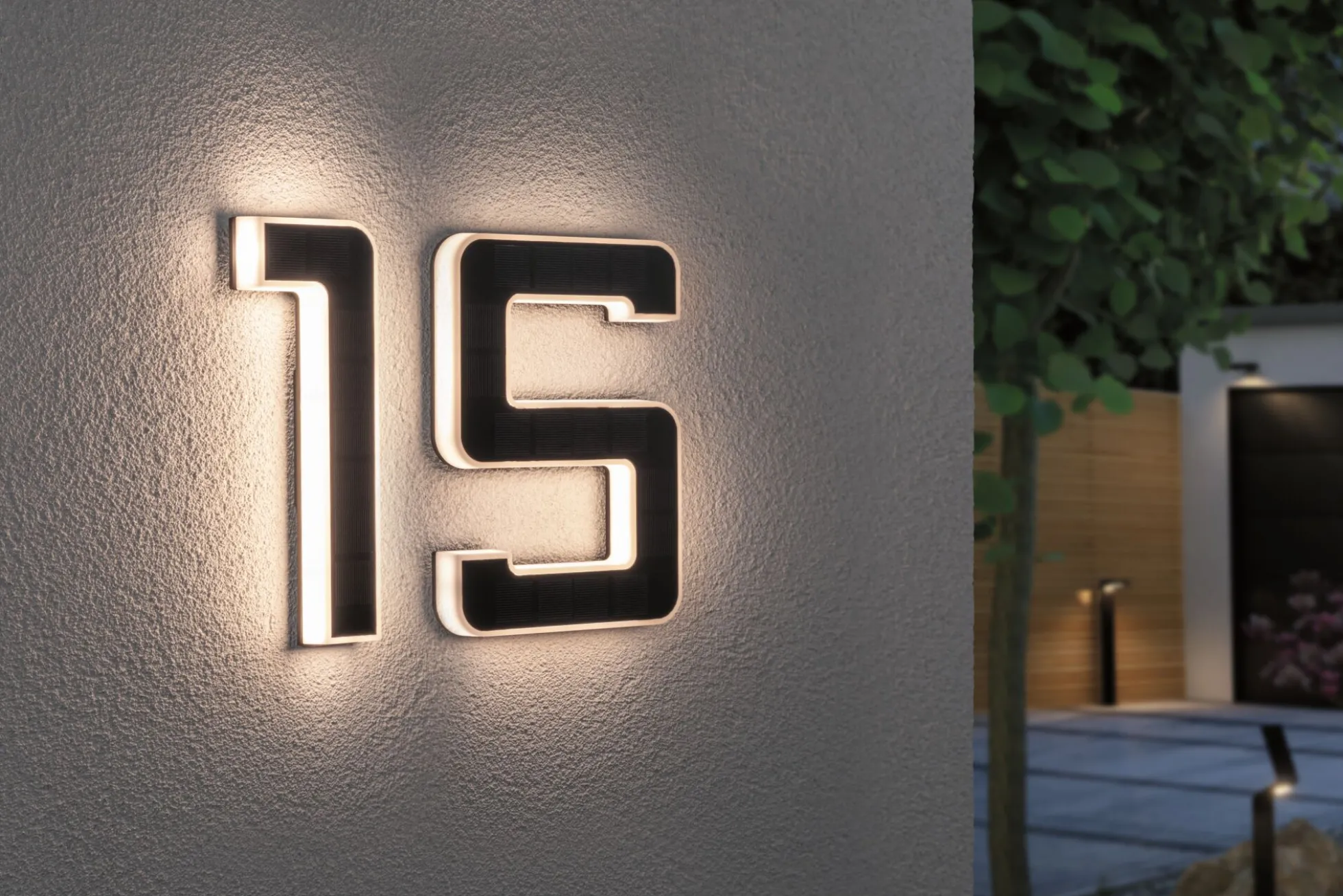 Set Solar LED Hausnummernleuchte - Nummer 15