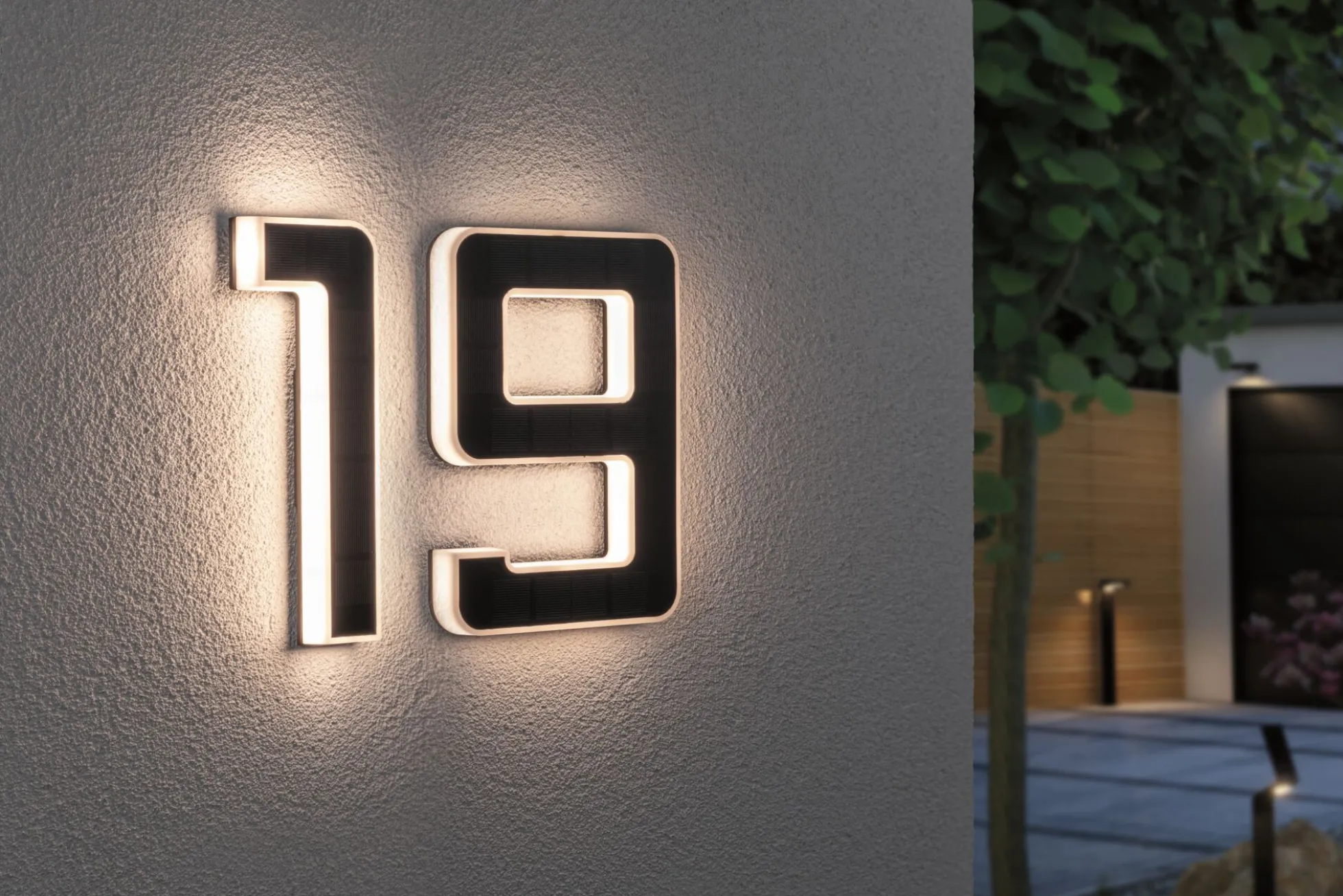Set Solar LED Hausnummernleuchte - Nummer 19