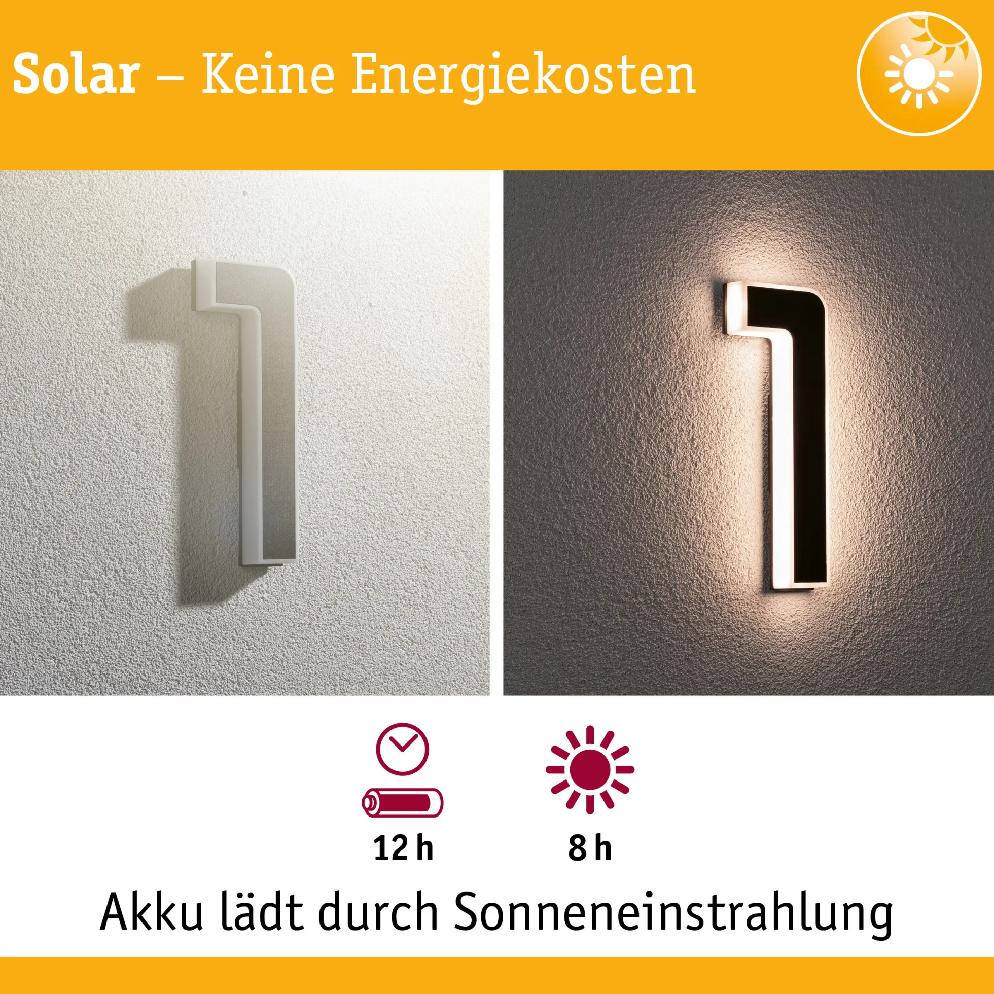 Set Solar LED Hausnummernleuchte - Nummer 11