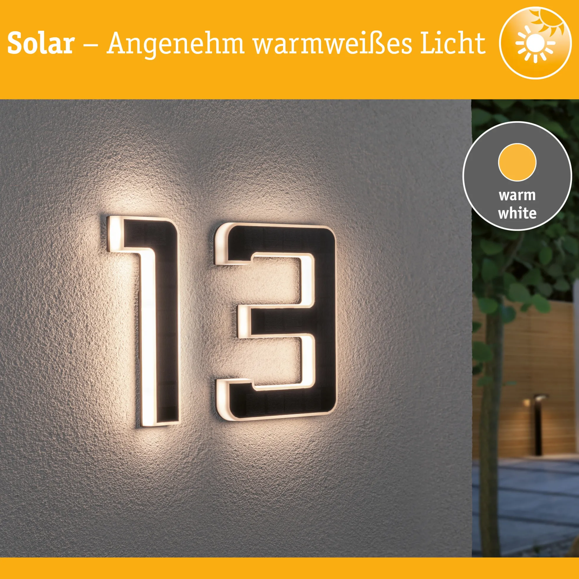 Set Solar LED Hausnummernleuchte - Nummer 13