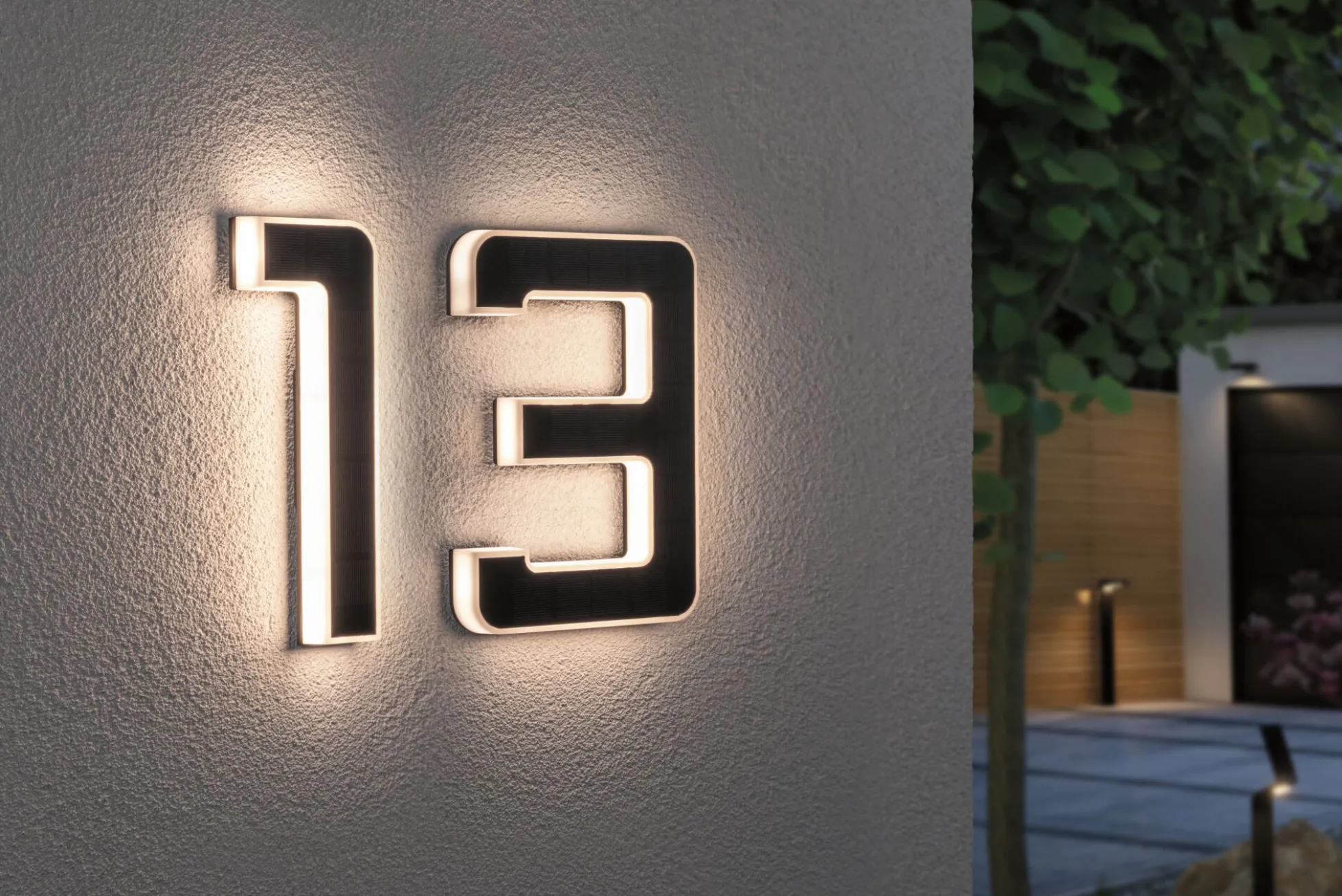Set Solar LED Hausnummernleuchte - Nummer 13