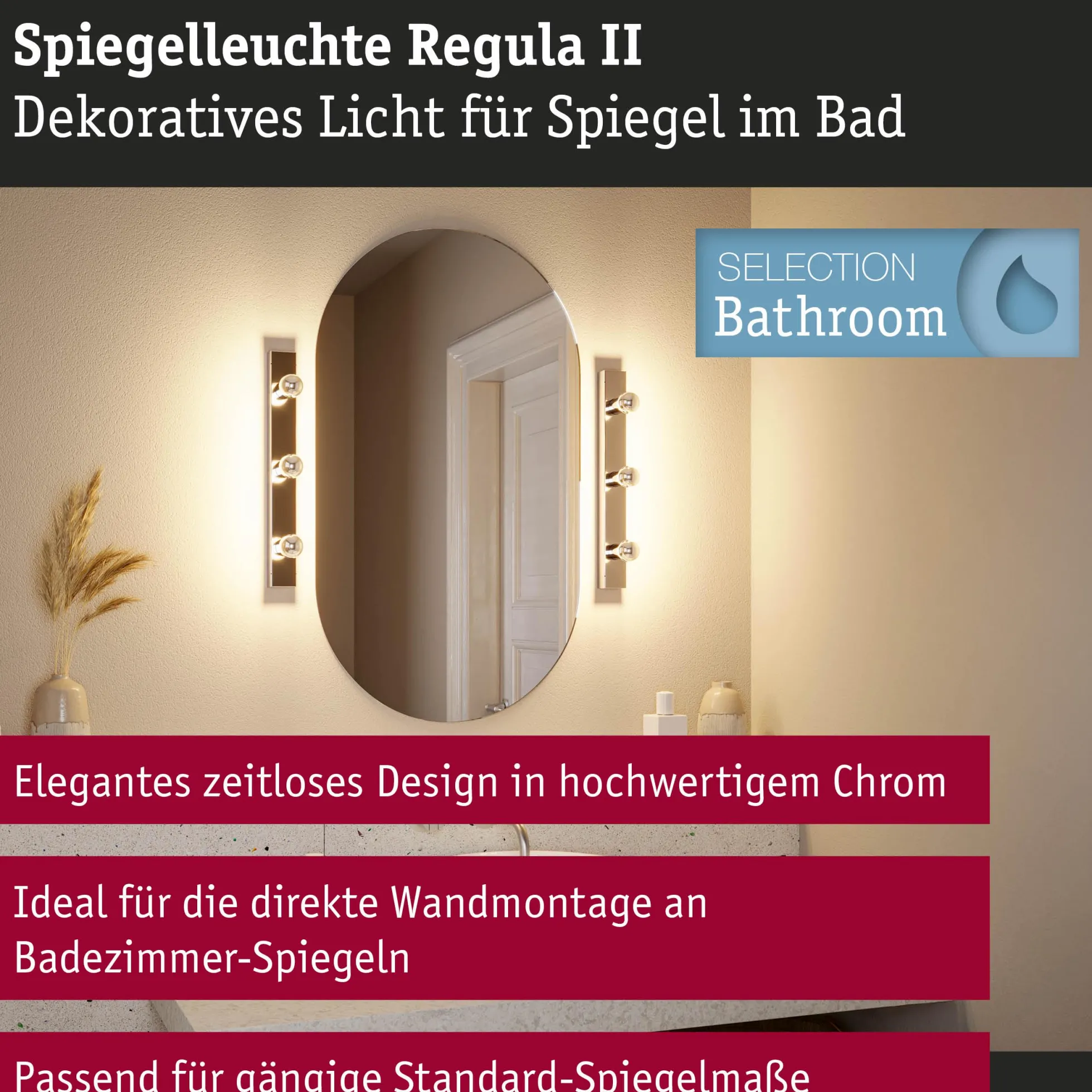 Set Spiegelleuchte - Regula II 3-flammig