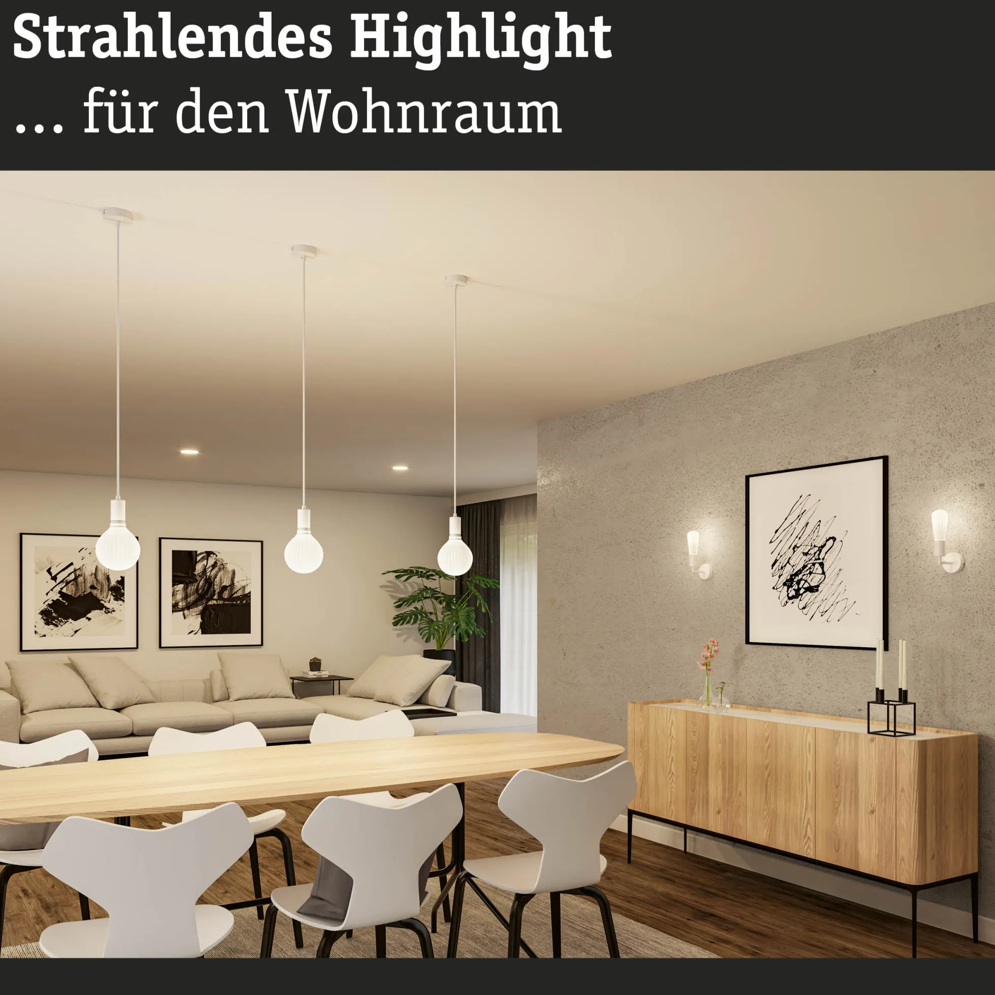 Set Wandleuchte - Ravi + White Lampion