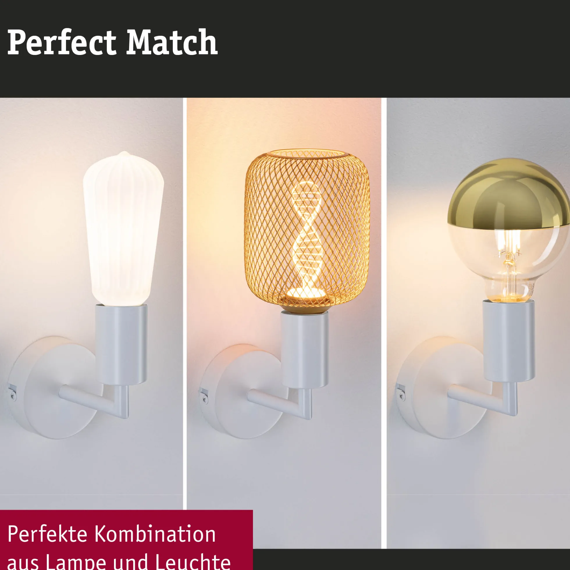 Set Wandleuchte - Ravi + White Lampion