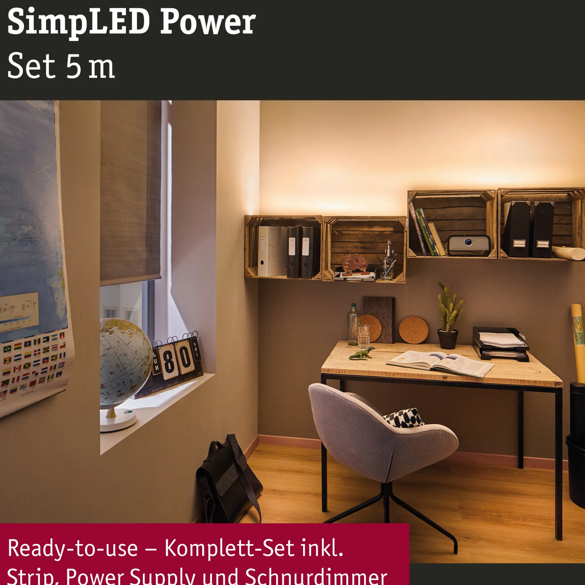 SimpLED Power LED Strip - Warmweiß Komplettset