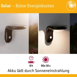 Solar LED Außenwandleuchte - Diskola Dämmerungsgesteuerter Bewegungsmelder (IR)