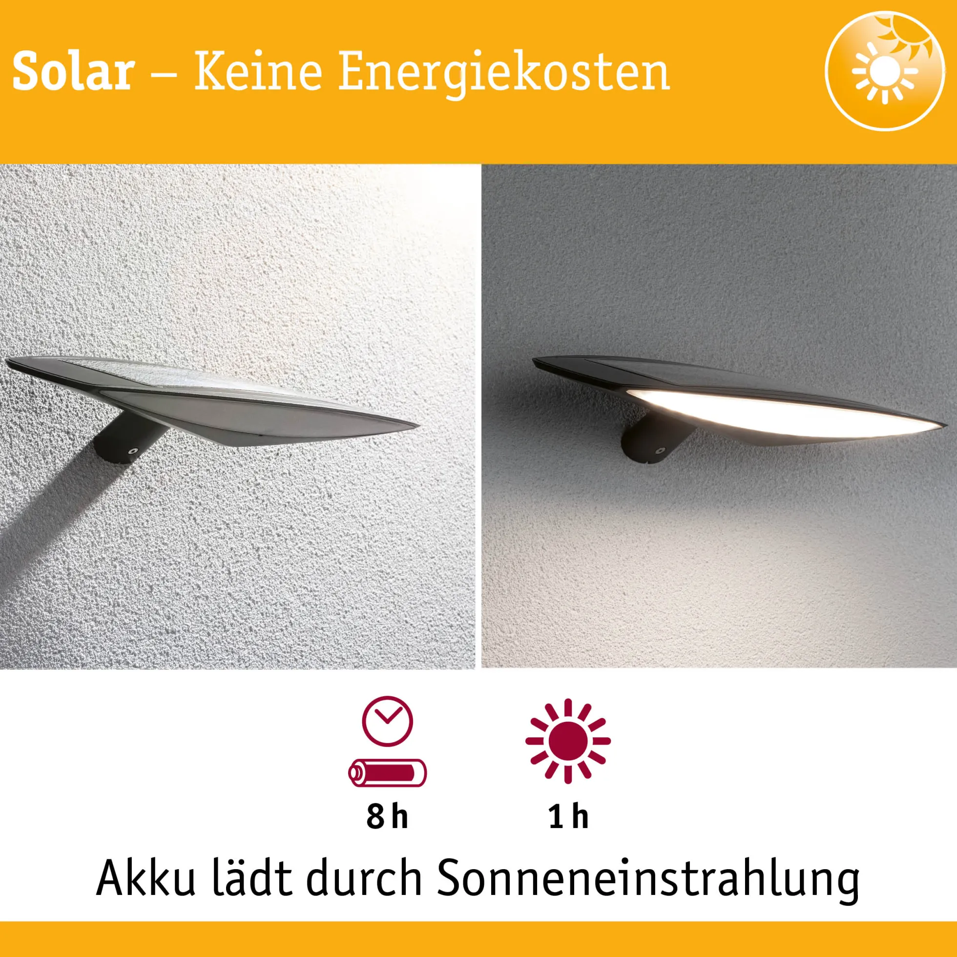 Solar LED Außenwandleuchte - Kiran