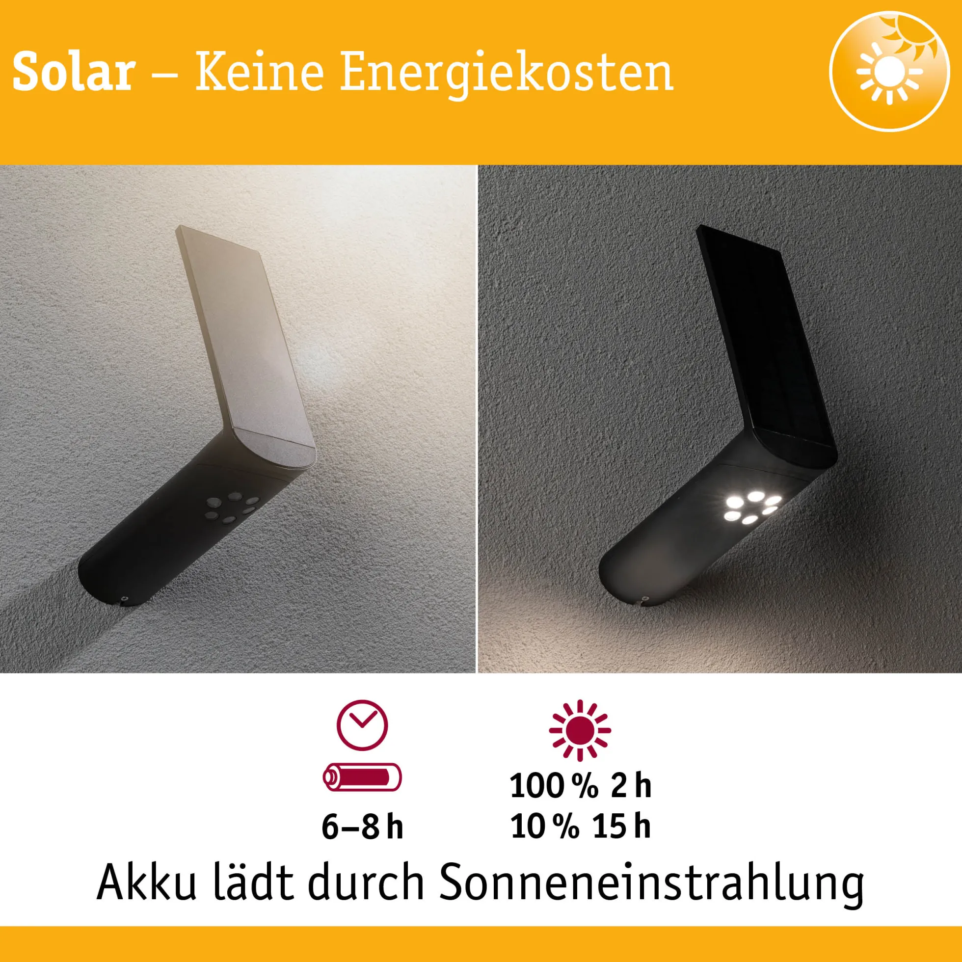 Solar LED Außenwandleuchte - Ilias