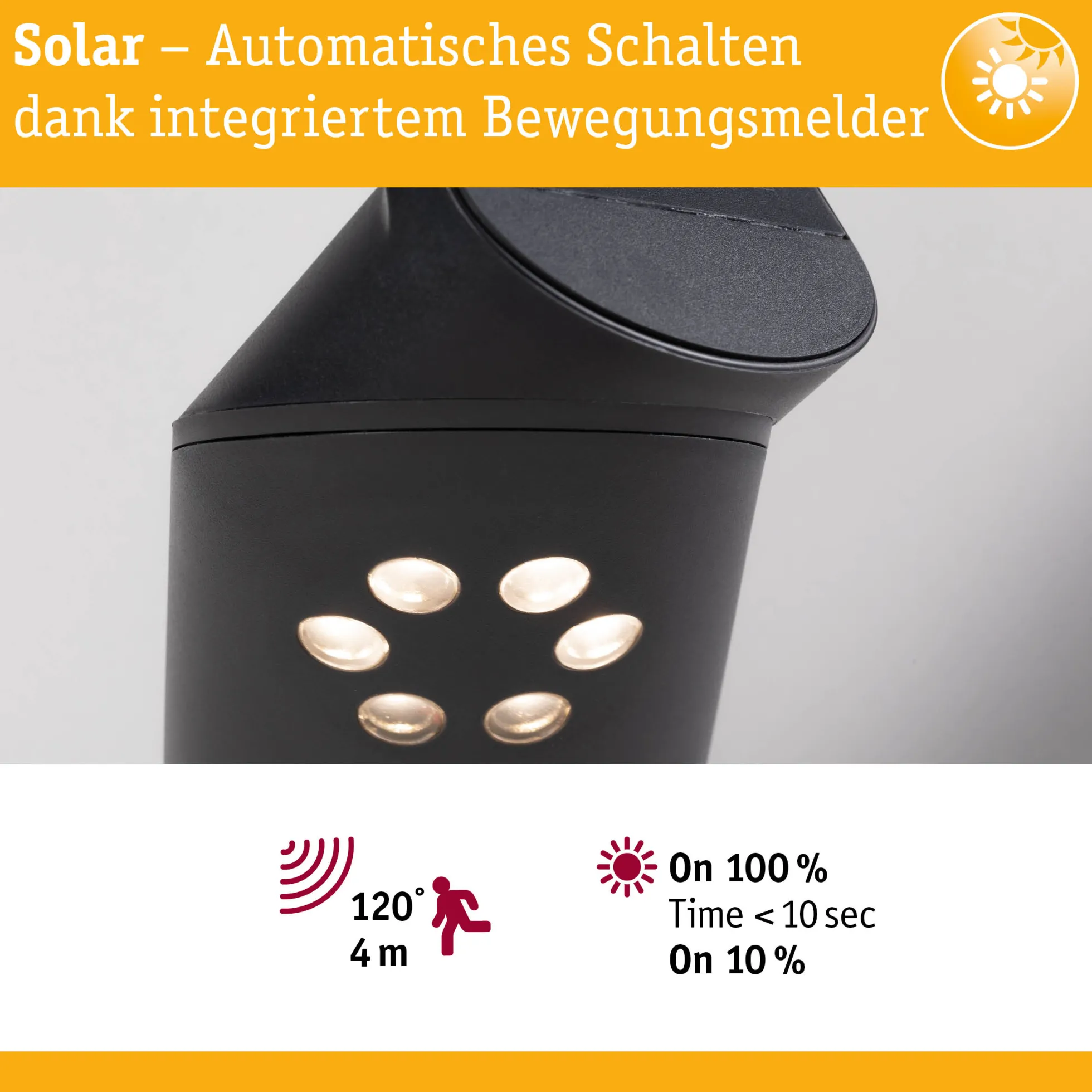 Solar LED Außenwandleuchte - Ilias