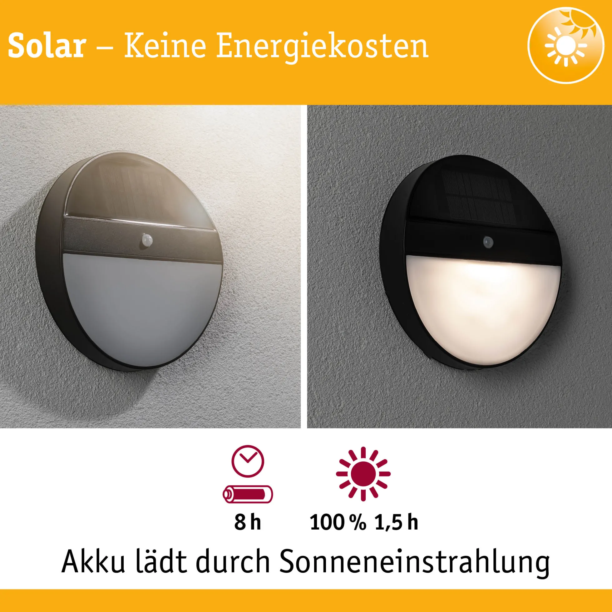 Solar LED Außenwandleuchte - Helena