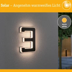 Solar LED Hausnummernleuchte - Nummer 3