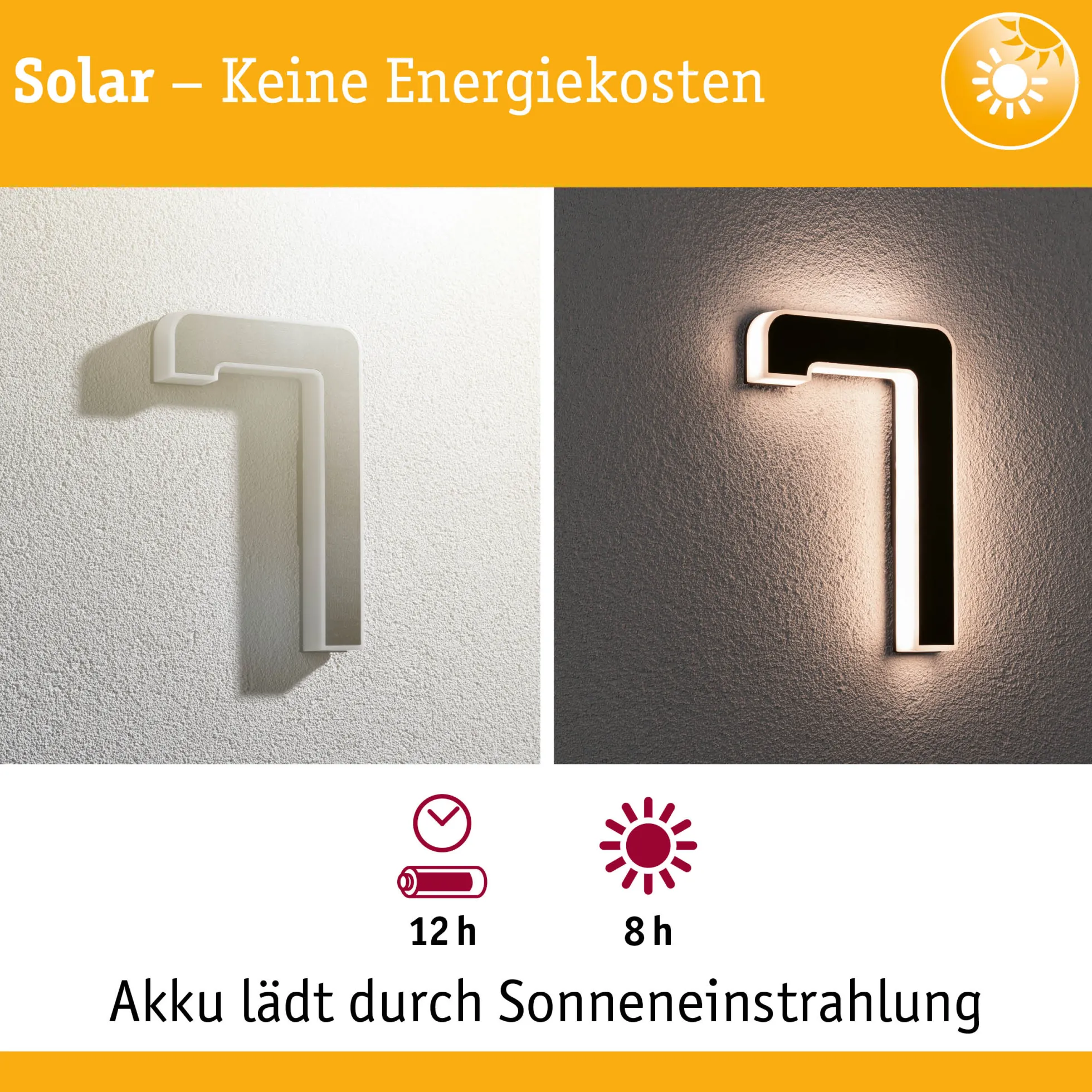 Solar LED Hausnummernleuchte - Nummer 7