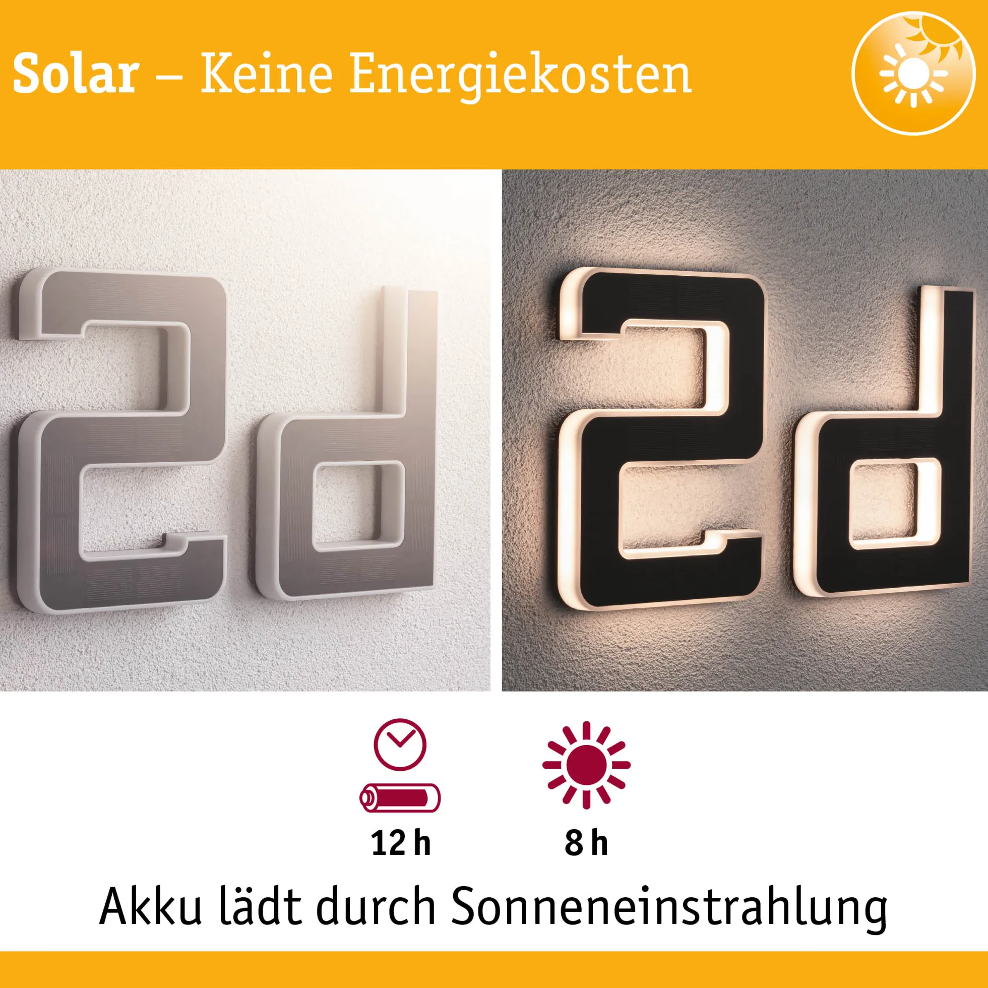 Solar LED Hausnummernleuchte - Buchstabe d
