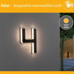 Solar LED Hausnummernleuchte - Nummer 4