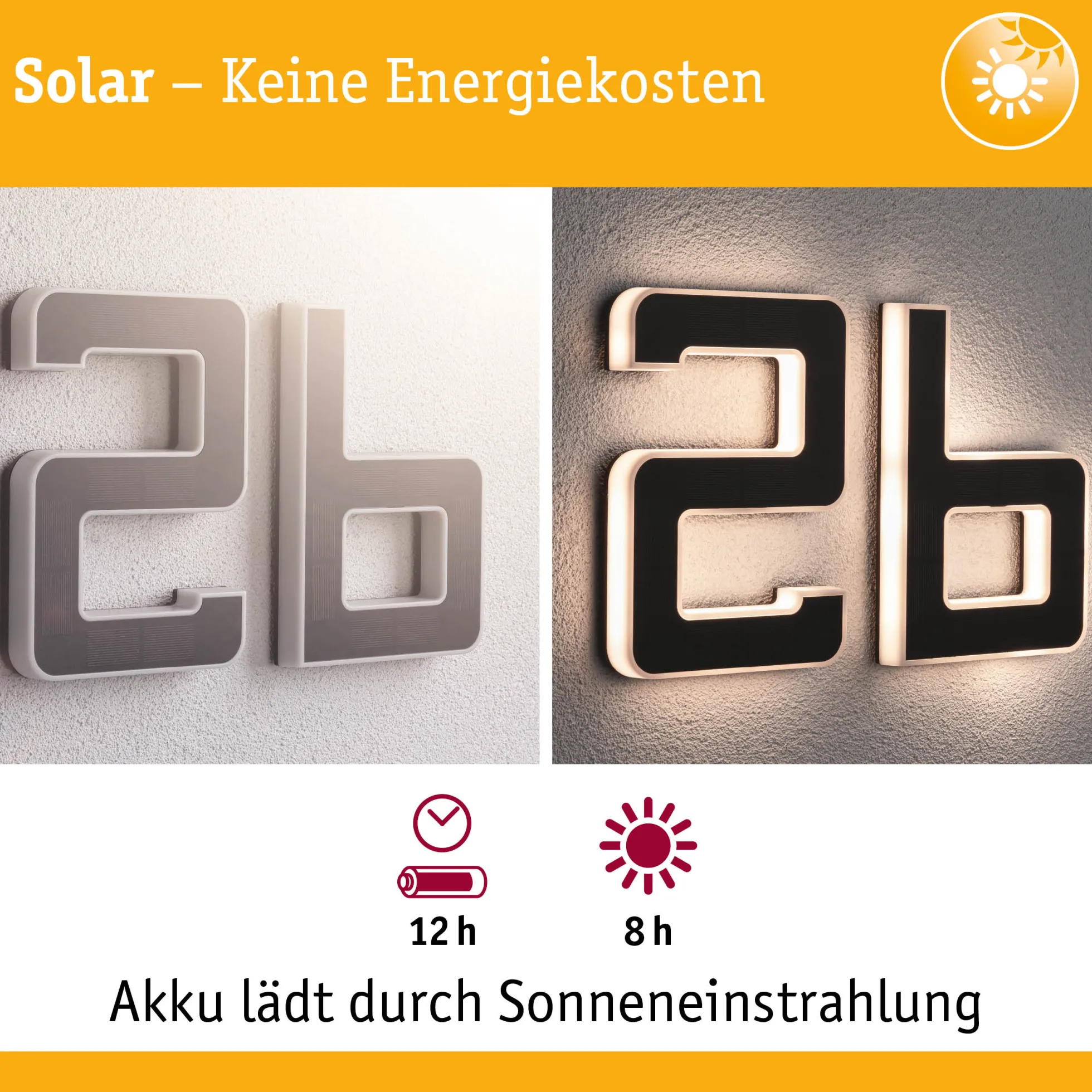 Solar LED Hausnummernleuchte - Buchstabe b