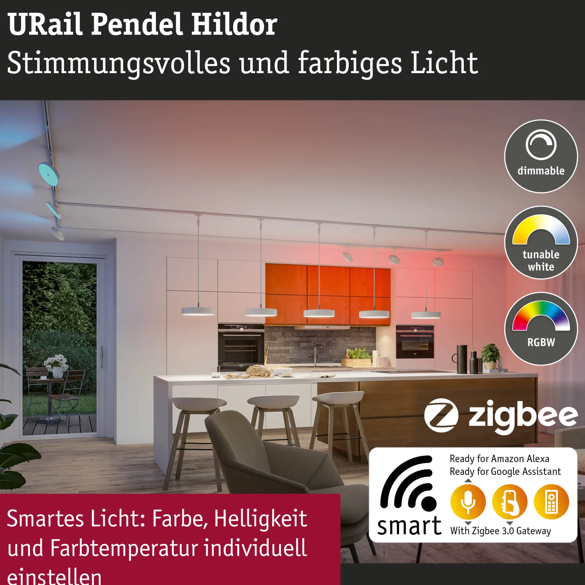 URail Pendel Smart Home Zigbee 3.0 - Hildor RGBW