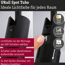 URail Schienenspot 3-Step-Dim - Tubo Einzelspot