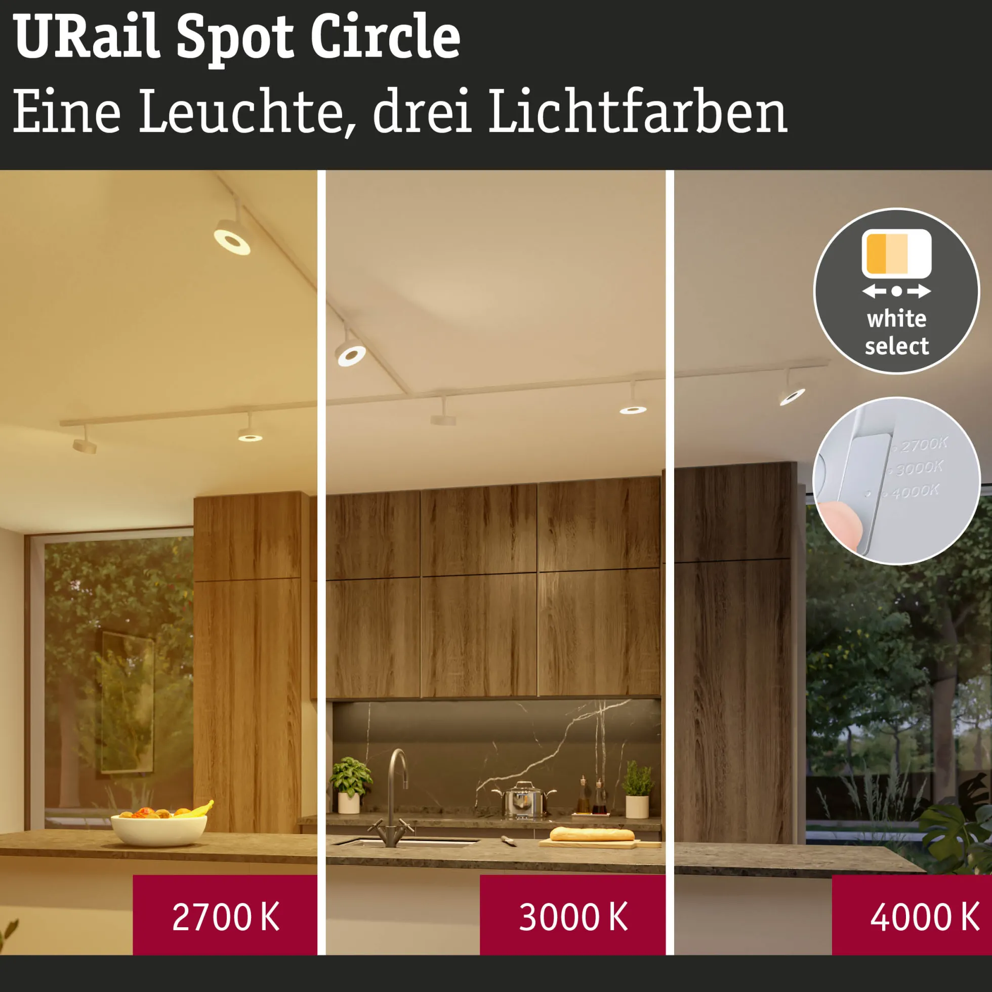 URail Schienenspot 3-Step-Dim - Circle